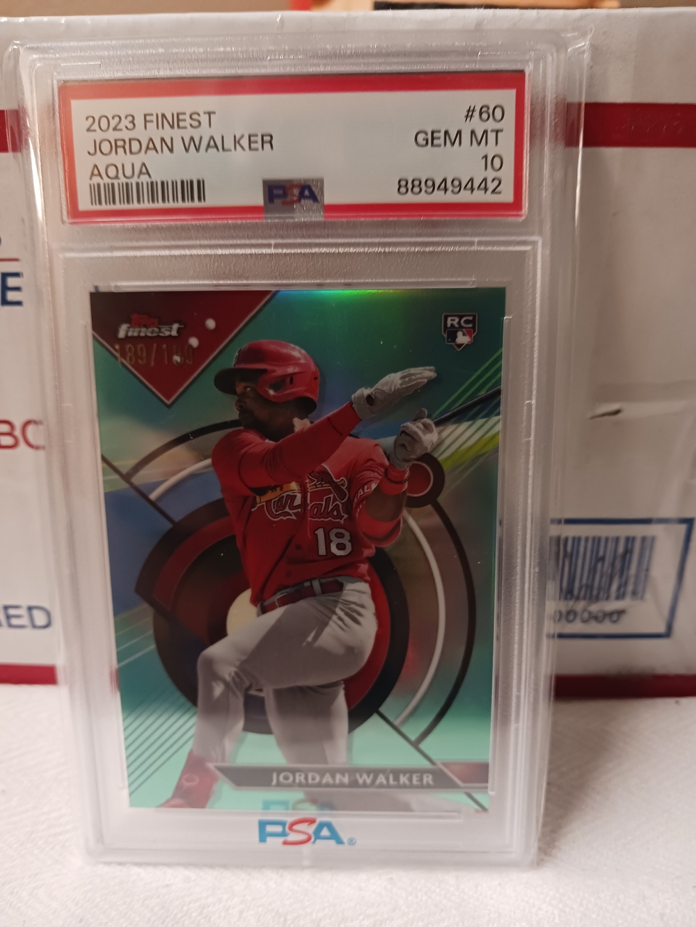 2023 TOPPS FINEST JORDAN WALKER (RC) AQUA REFRACTOR PSA GEM MINT 10 189/199